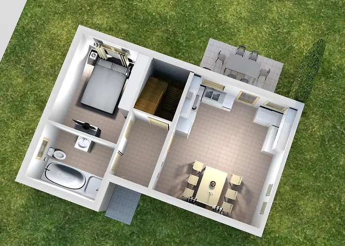 度假居 Modernes Mit Grosser Kueche, Terrasse & Garten
